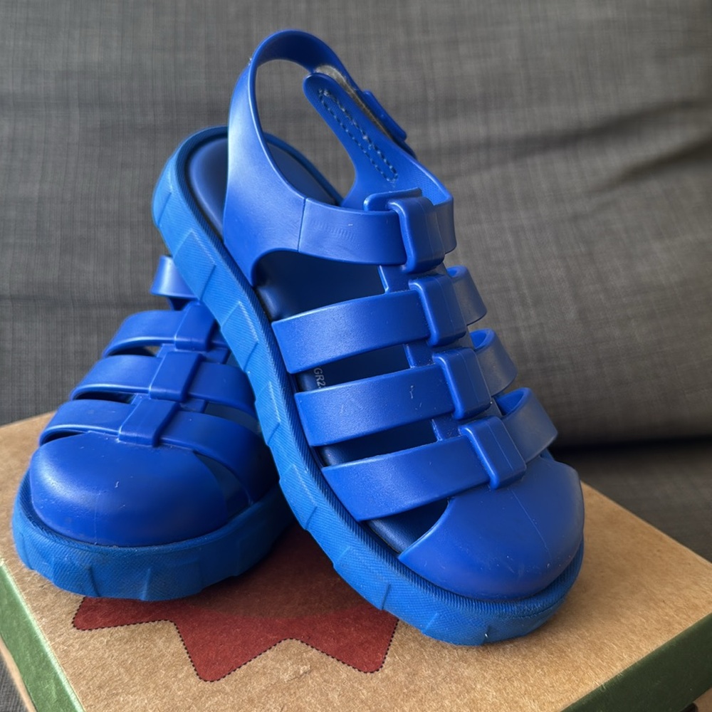 LIKE NEW!
Mini Melissa Blue Sandals with Velcro Straps - Picture 2 of 4